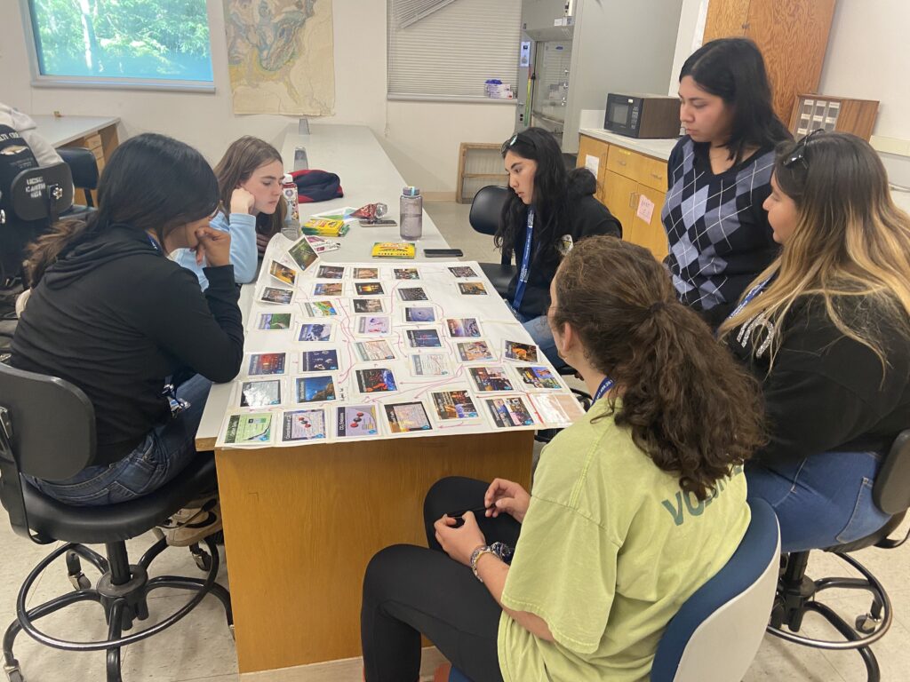 DIG CAMP students work on a climate change concept map