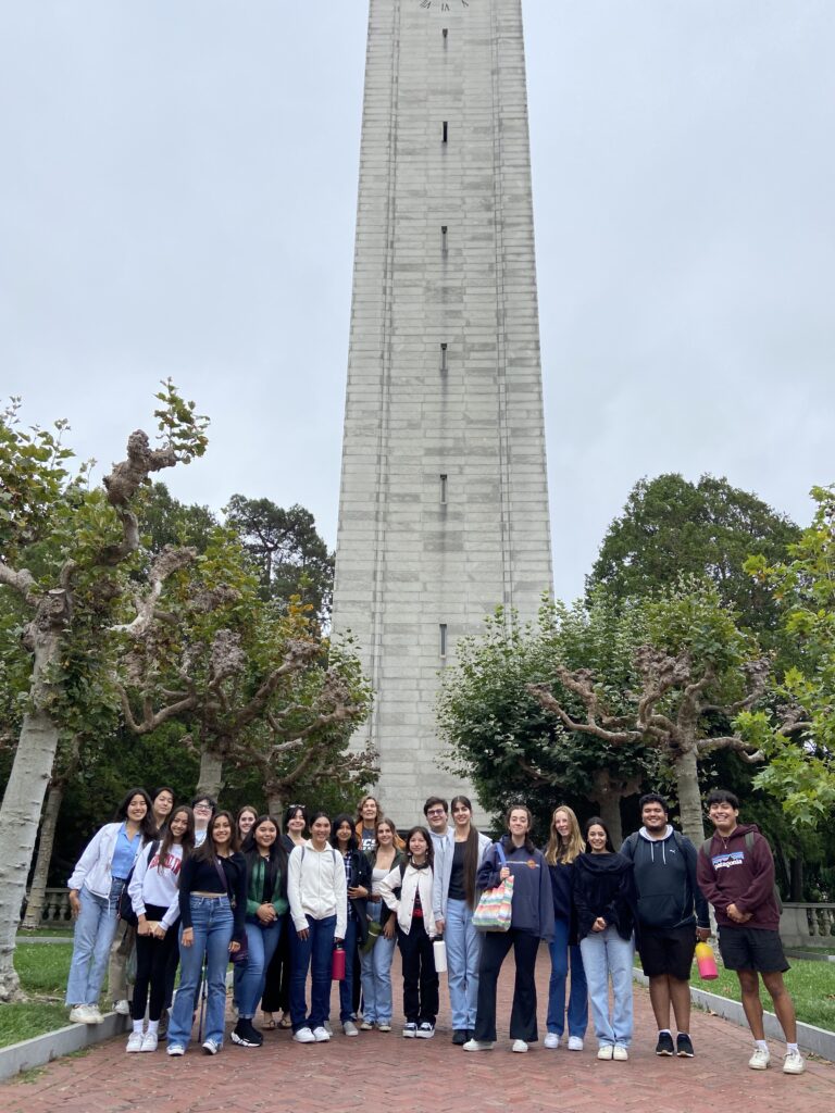 DIG CAMP students stand in front of the Campanile at UC Berkeley